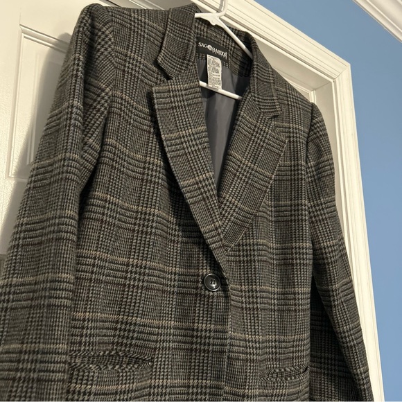 Sag Harbor Jackets & Blazers - Sag Harbor women’s 8 gray plaid wool blazer jacket academia preppy fall winter